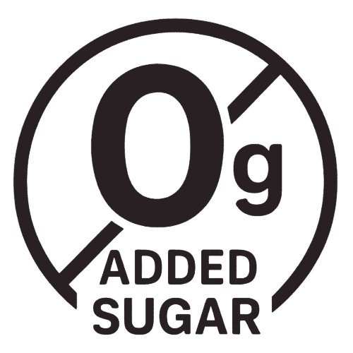 Logo indicating zero grams of added sugar, representing EliteCore Protein Powder having no added sugar.