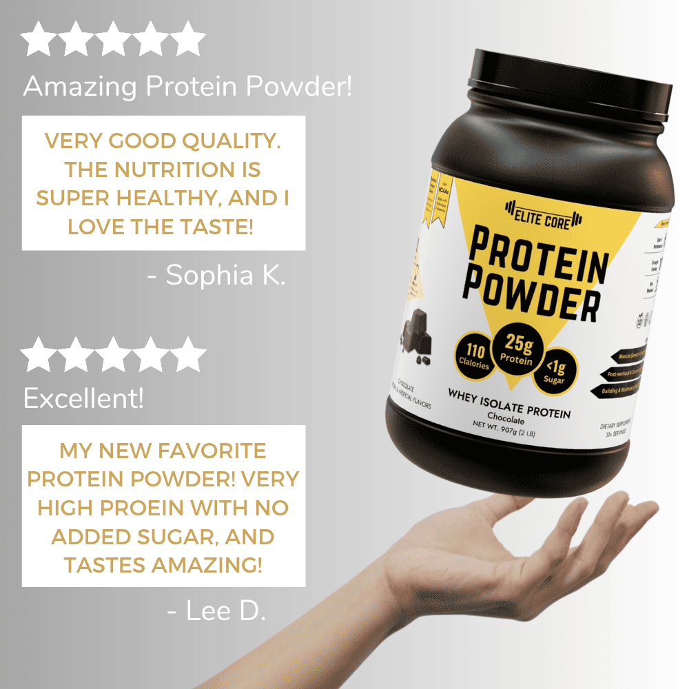 EliteCore Whey Isolate Protein Powder Five Star Reviews.