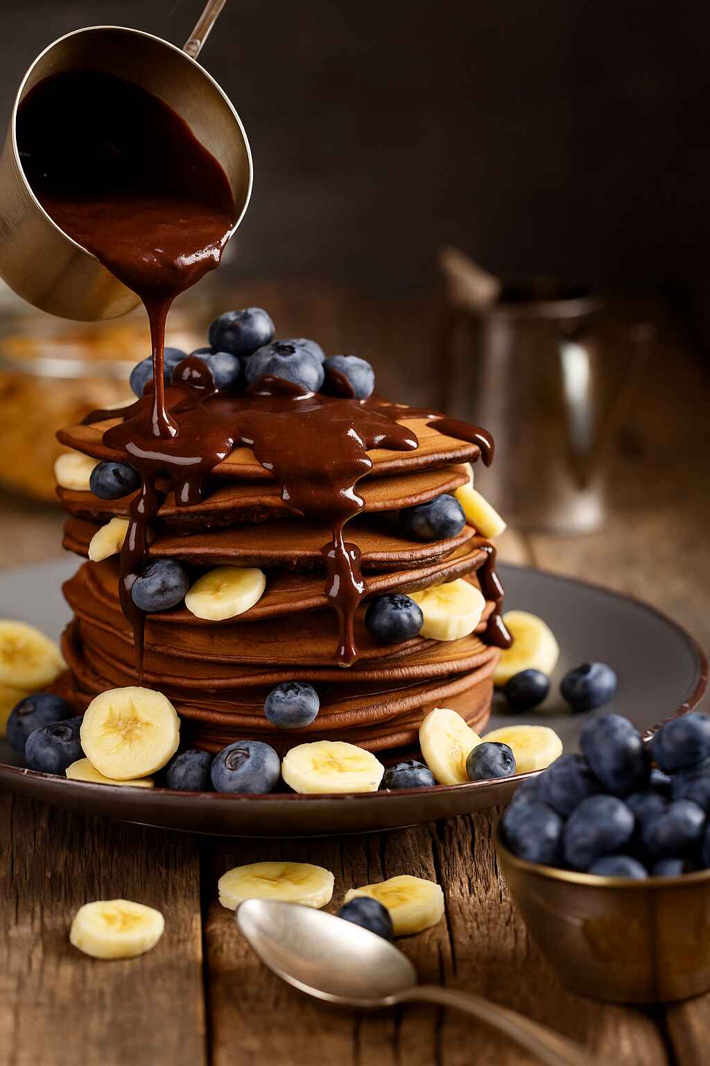 High Protein Chocolate Pancakes.