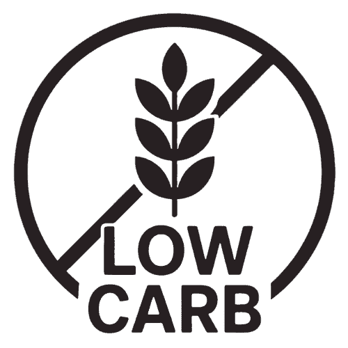 A low carb icon, indicating that EliteCore Protein Powder is low in carbohydrates and is keto friendly.